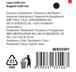 Lupa 5 x průměr 80 mm...