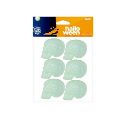 lebka svítící 5cm 6ks...